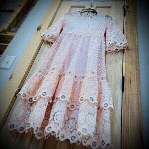 🆕 Maje Roso Grommet Lace Midi Dress Sz 1